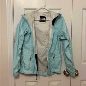 The North Face Light Blue Rain Jacket XS